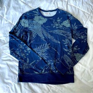 J. CREW x WALLACE & BARNES Garment Dyed Tropical Print Sweatshirt EUC